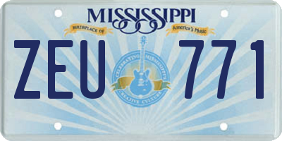 MS license plate ZEU771