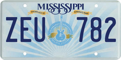 MS license plate ZEU782