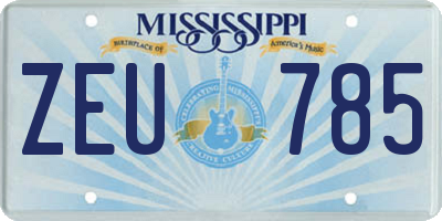 MS license plate ZEU785