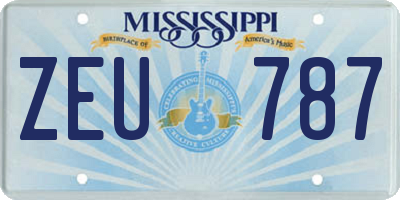 MS license plate ZEU787