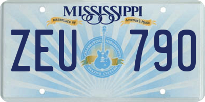 MS license plate ZEU790