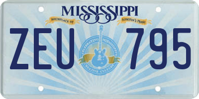 MS license plate ZEU795