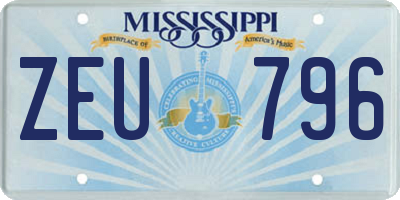 MS license plate ZEU796