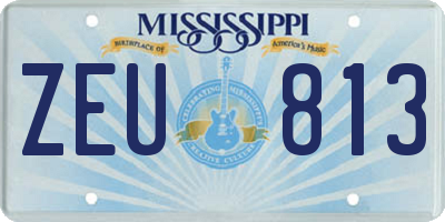 MS license plate ZEU813