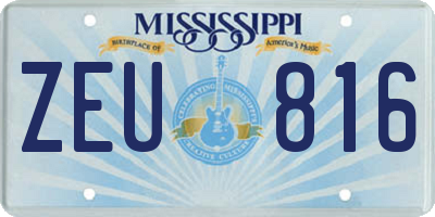 MS license plate ZEU816