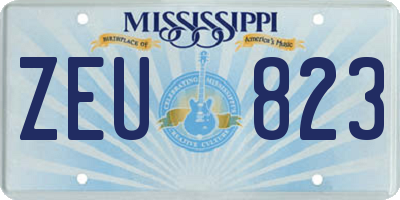 MS license plate ZEU823