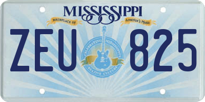 MS license plate ZEU825