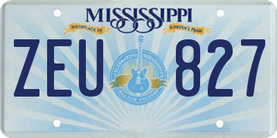 MS license plate ZEU827
