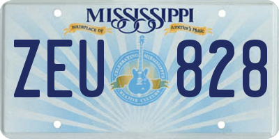 MS license plate ZEU828