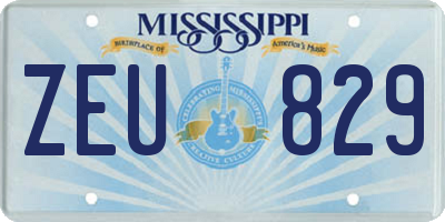 MS license plate ZEU829