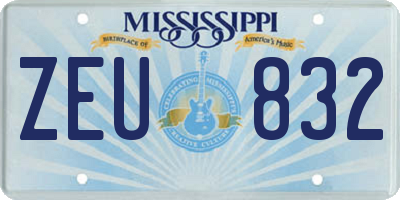 MS license plate ZEU832