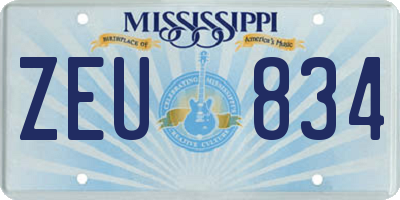 MS license plate ZEU834