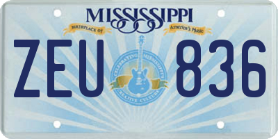 MS license plate ZEU836