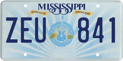 MS license plate ZEU841