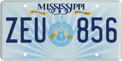 MS license plate ZEU856