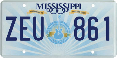 MS license plate ZEU861