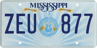 MS license plate ZEU877