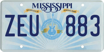MS license plate ZEU883
