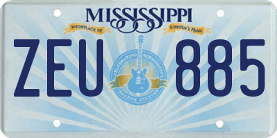 MS license plate ZEU885