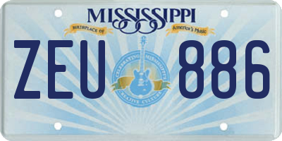 MS license plate ZEU886