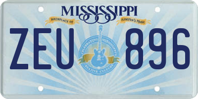 MS license plate ZEU896