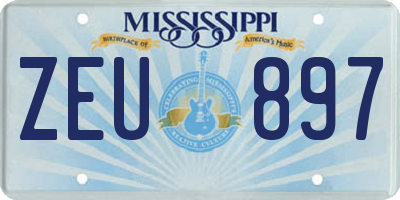 MS license plate ZEU897