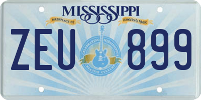 MS license plate ZEU899