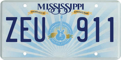 MS license plate ZEU911