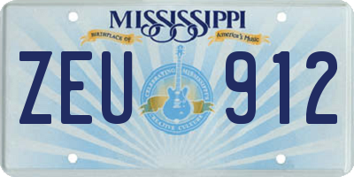 MS license plate ZEU912