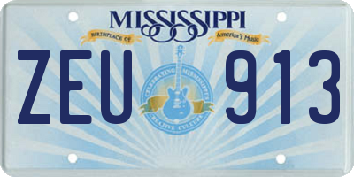 MS license plate ZEU913