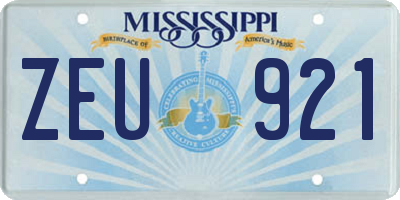 MS license plate ZEU921