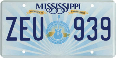 MS license plate ZEU939