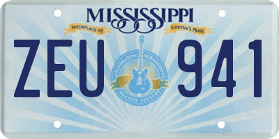MS license plate ZEU941