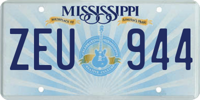 MS license plate ZEU944