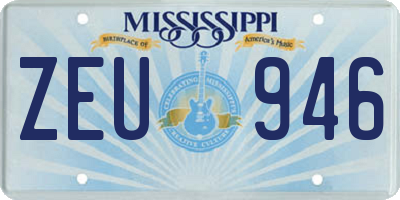 MS license plate ZEU946