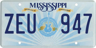 MS license plate ZEU947