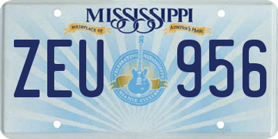 MS license plate ZEU956