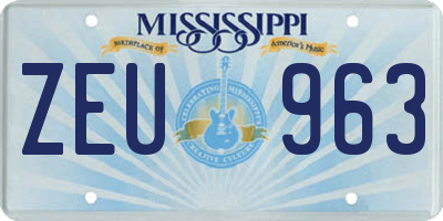 MS license plate ZEU963