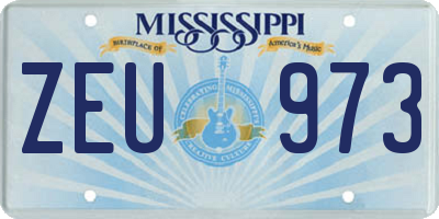MS license plate ZEU973