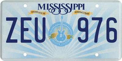 MS license plate ZEU976