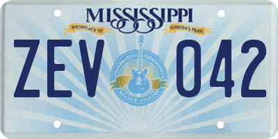 MS license plate ZEV042