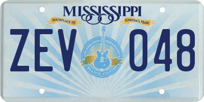 MS license plate ZEV048