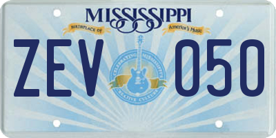 MS license plate ZEV050