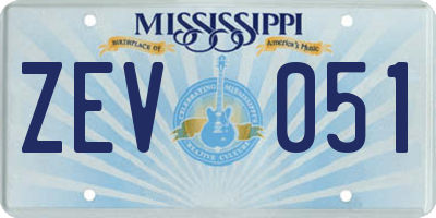 MS license plate ZEV051