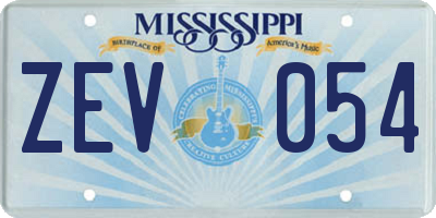 MS license plate ZEV054