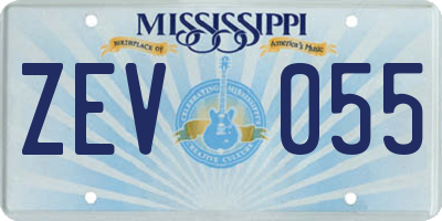 MS license plate ZEV055