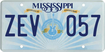 MS license plate ZEV057