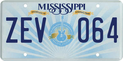 MS license plate ZEV064