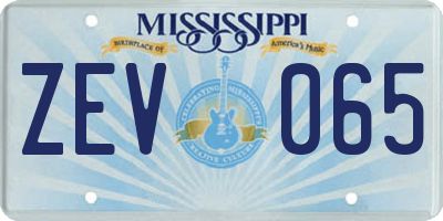 MS license plate ZEV065
