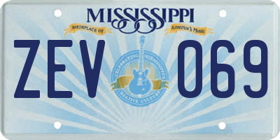 MS license plate ZEV069